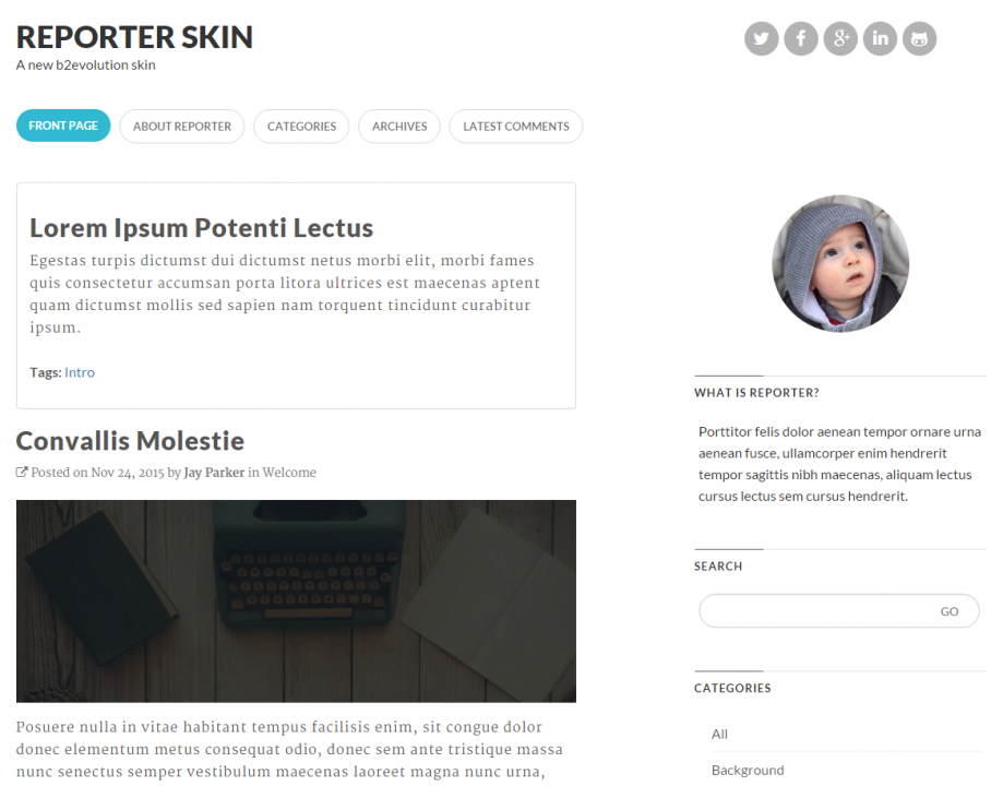Reporter skin