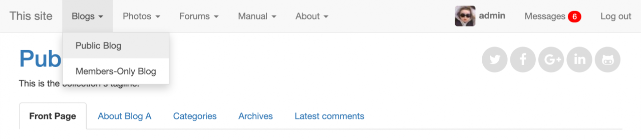 Bootstrap Site Dropdown skin