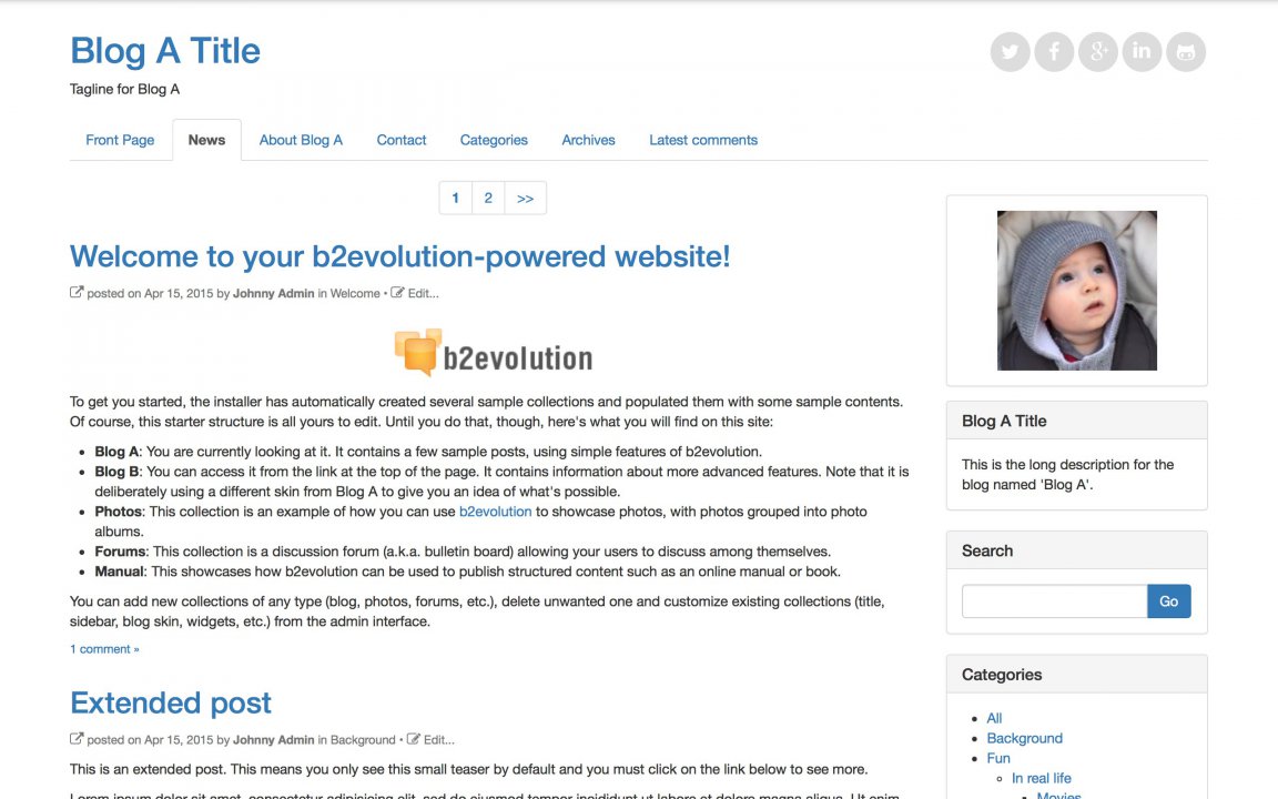 Bootstrap Blog skin