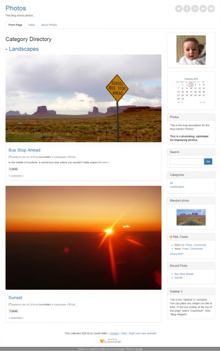 Bootstrap Photoblog skin