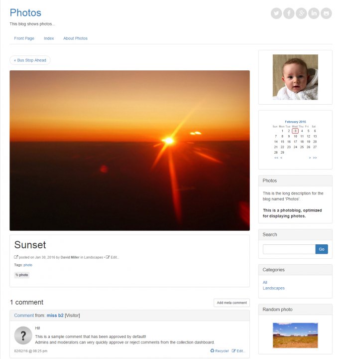 Bootstrap Photoblog skin